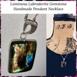 Luminous Labradorite Gemstone Handmade Pendant Necklace